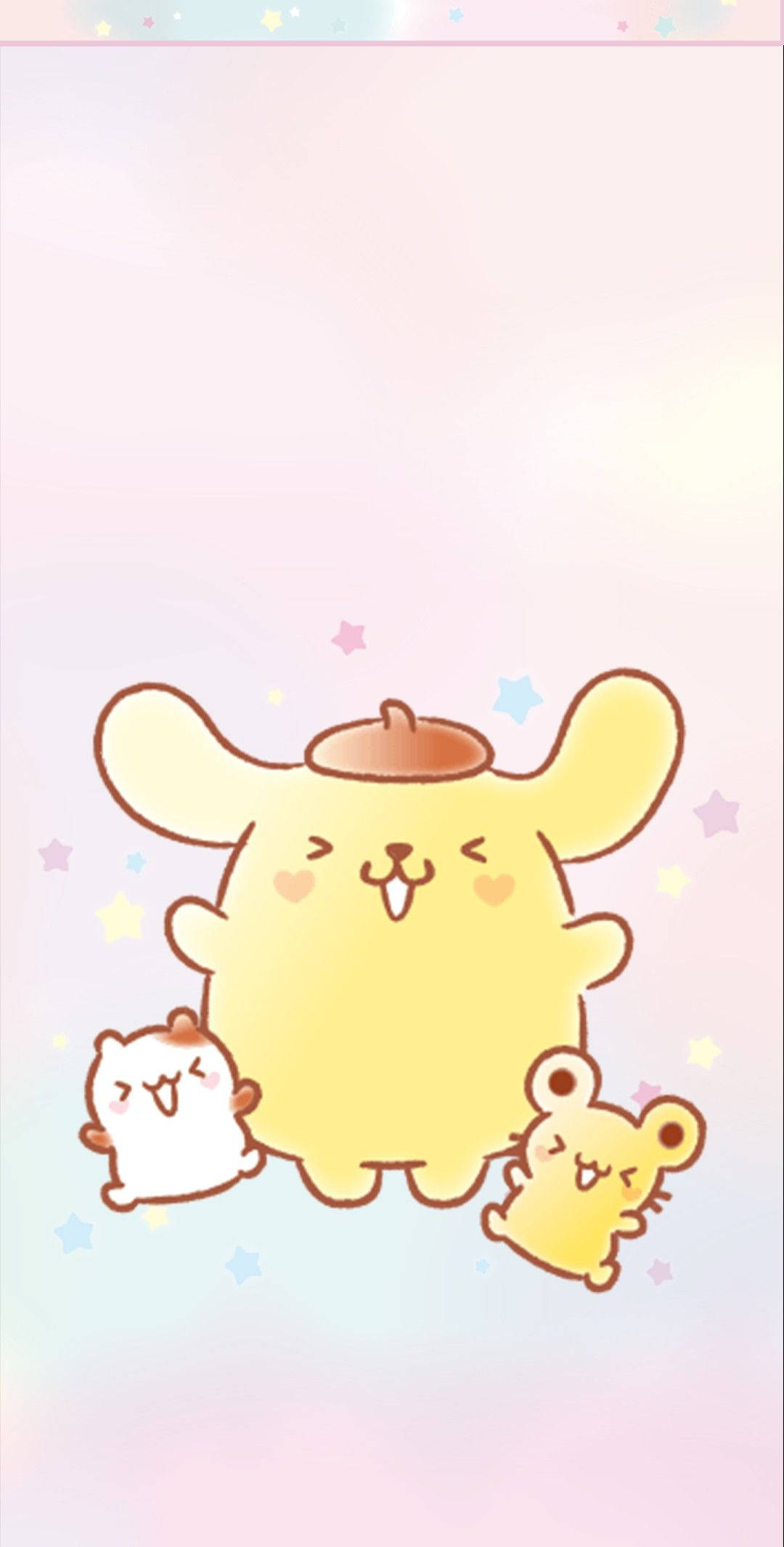 Pompompurin, hearts, stars, Full HD Phone Wallpaper
