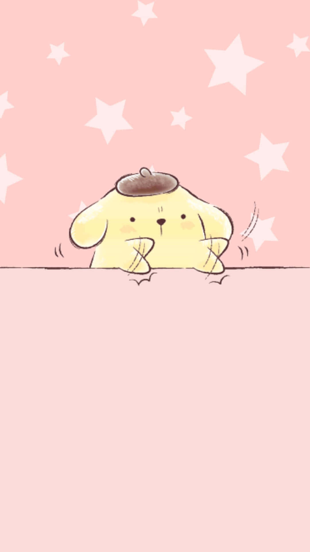 Pompompurin, yellow cartoon dog, brown beret, Full HD Phone Wallpaper