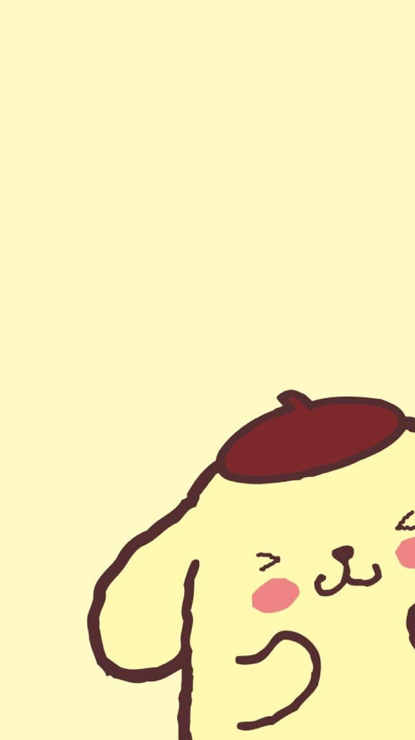 Pompompurin, red beret, rosy cheeks, HD Phone Wallpaper