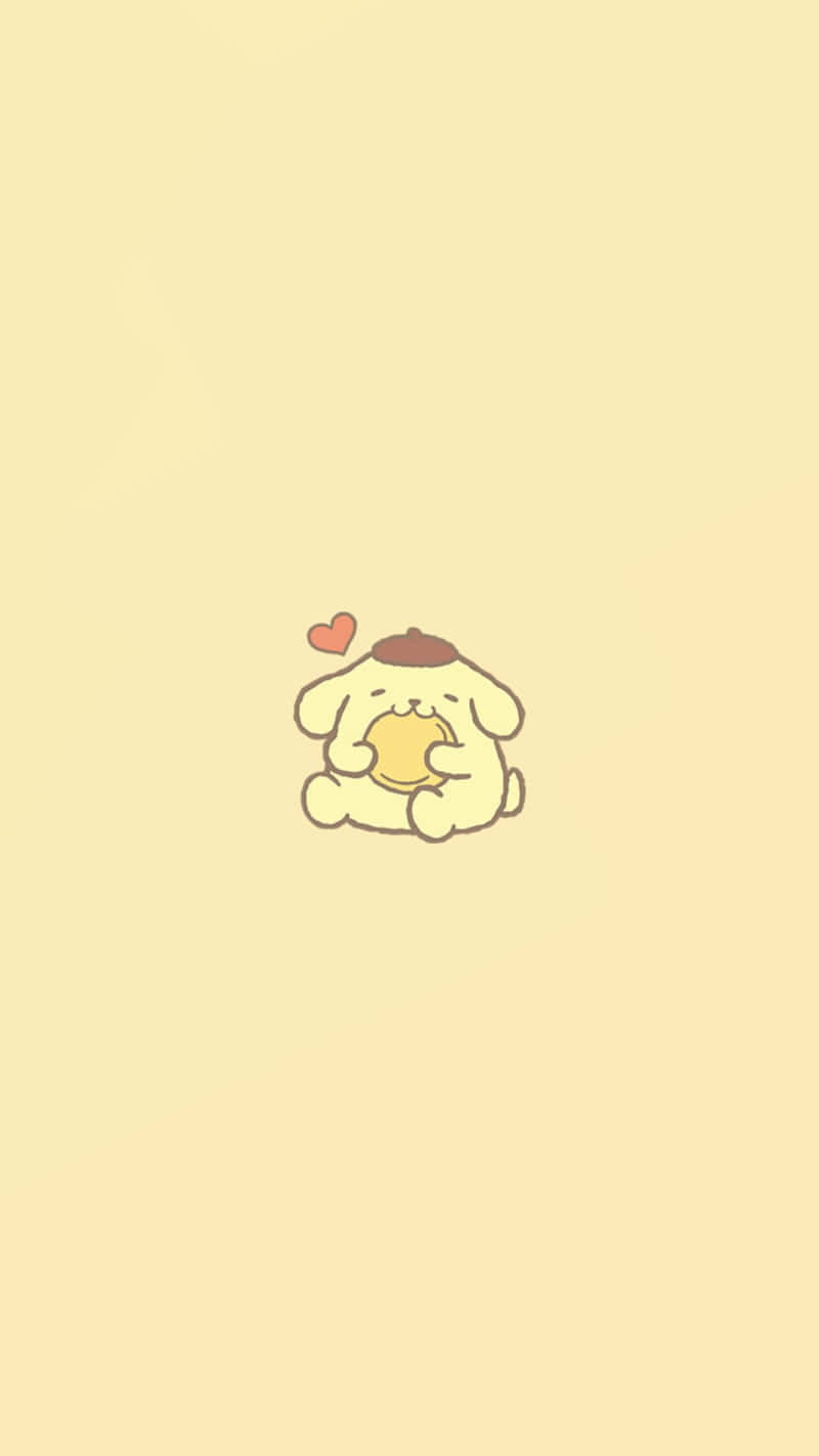 Pompompurin, yellow cartoon puppy, brown beret, HD Phone Wallpaper