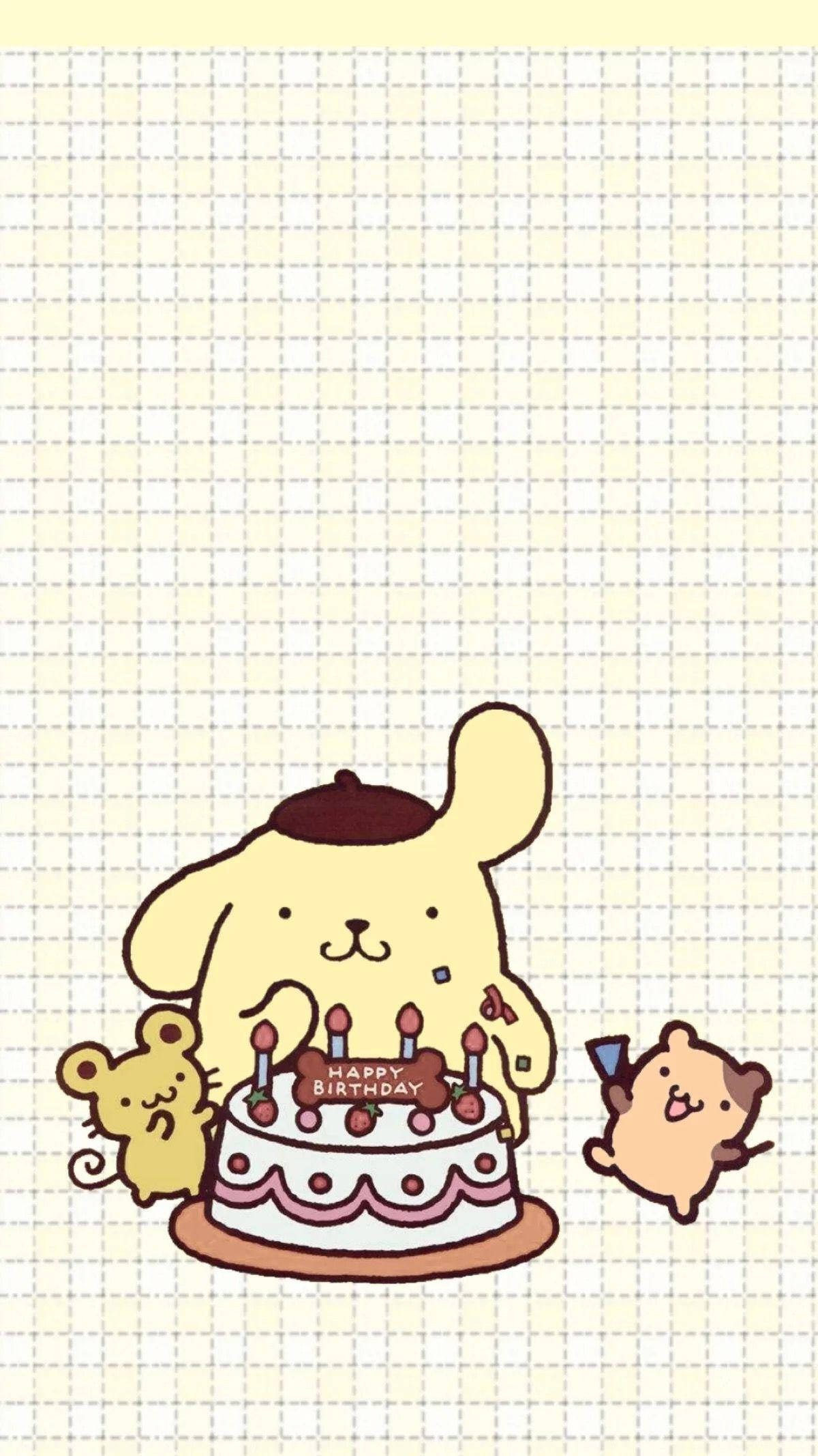 Pompompurin, beret, cake, Full HD Phone Wallpaper