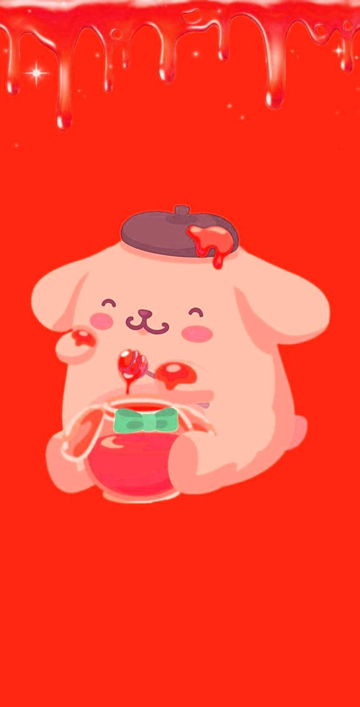 Pompompurin, pink, red, Full HD Phone Wallpaper