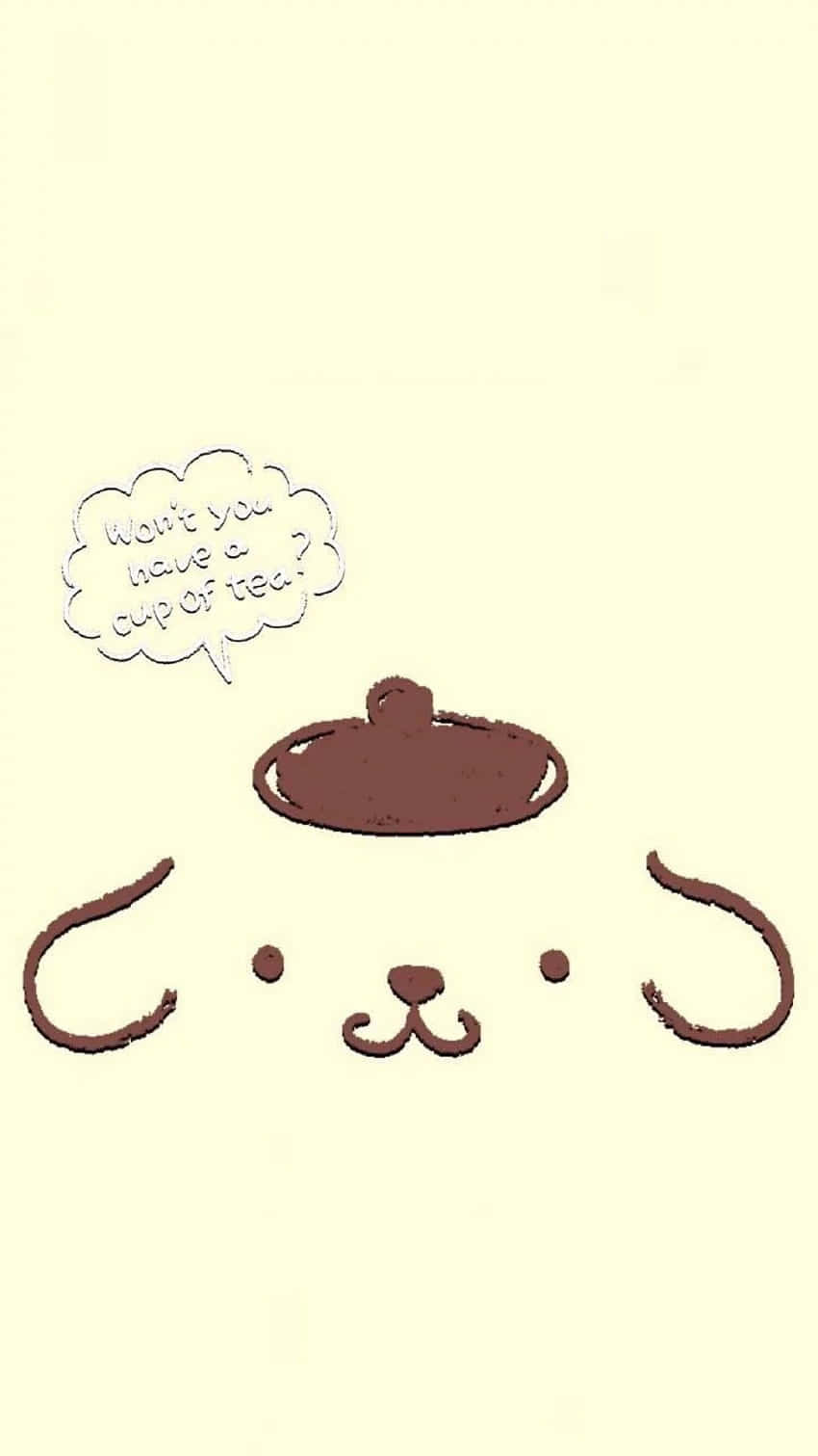 Pompompurin, cup of tea, minimalist brown cartoon dog, HD Phone Wallpaper