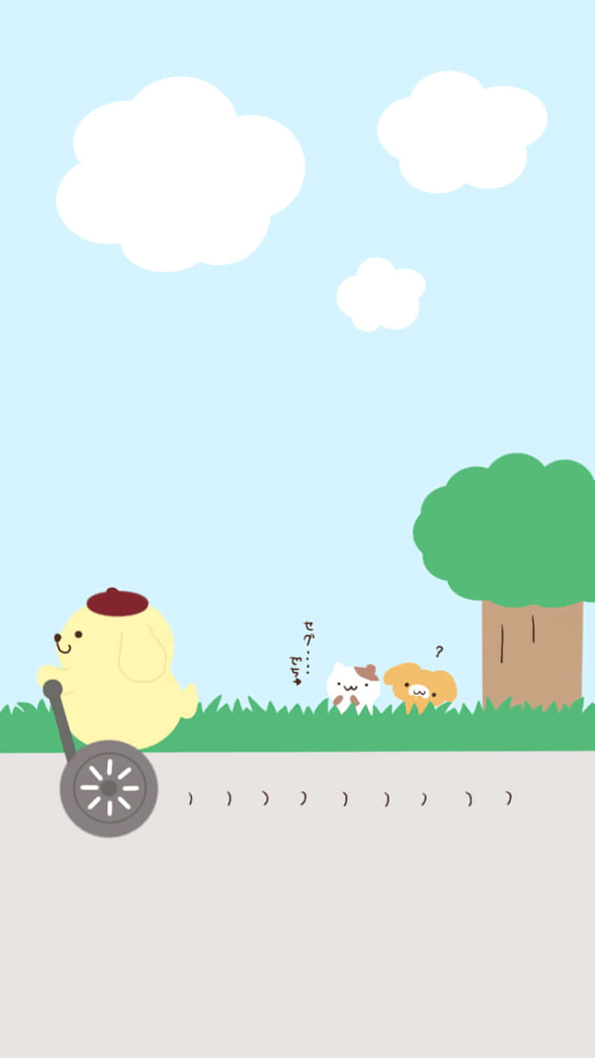 Pompompurin, yellow cartoon dog, red hat, HD Phone Wallpaper