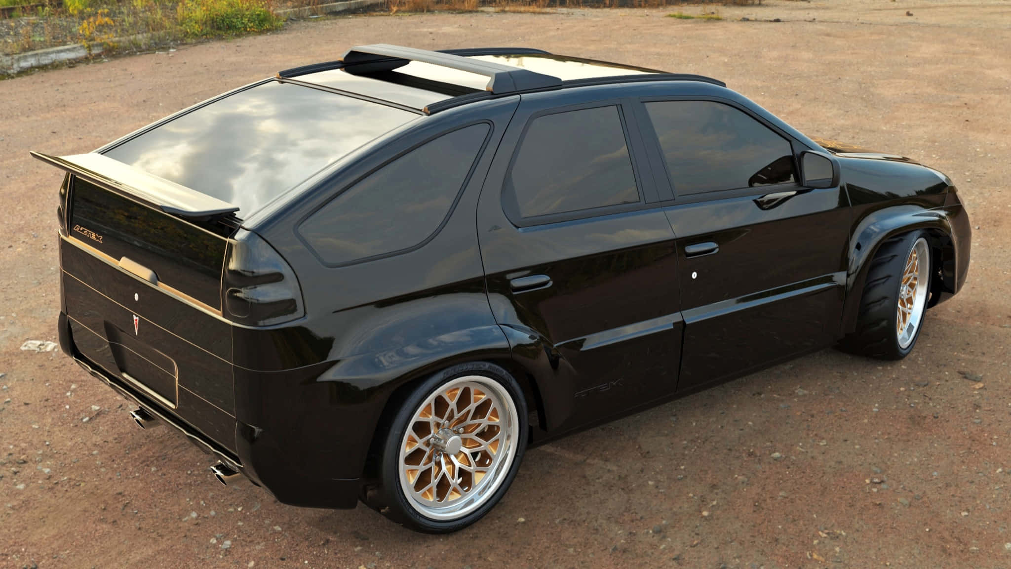 Pontiac Aztek, black, glossy, Full HD Desktop Wallpaper