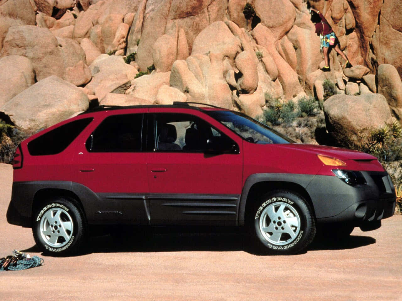 Pontiac Aztek, red and black, SUV, HD Desktop Wallpaper