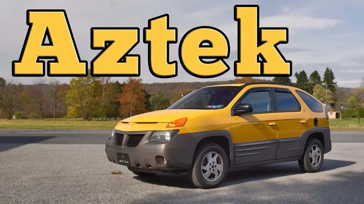 Pontiac Aztek, yellow exterior, asphalt, SD Desktop Wallpaper