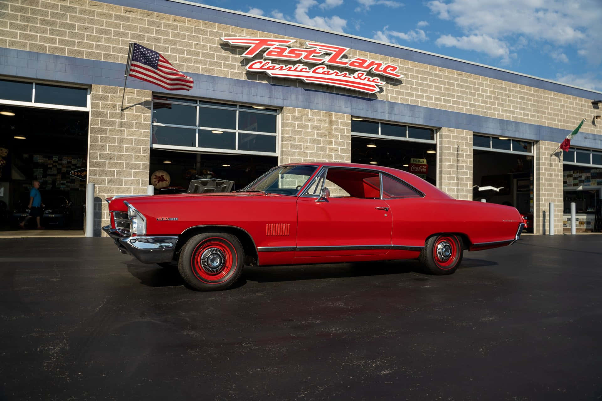 Pontiac Catalina, classic muscle car, vibrant red, Full HD Desktop Wallpaper