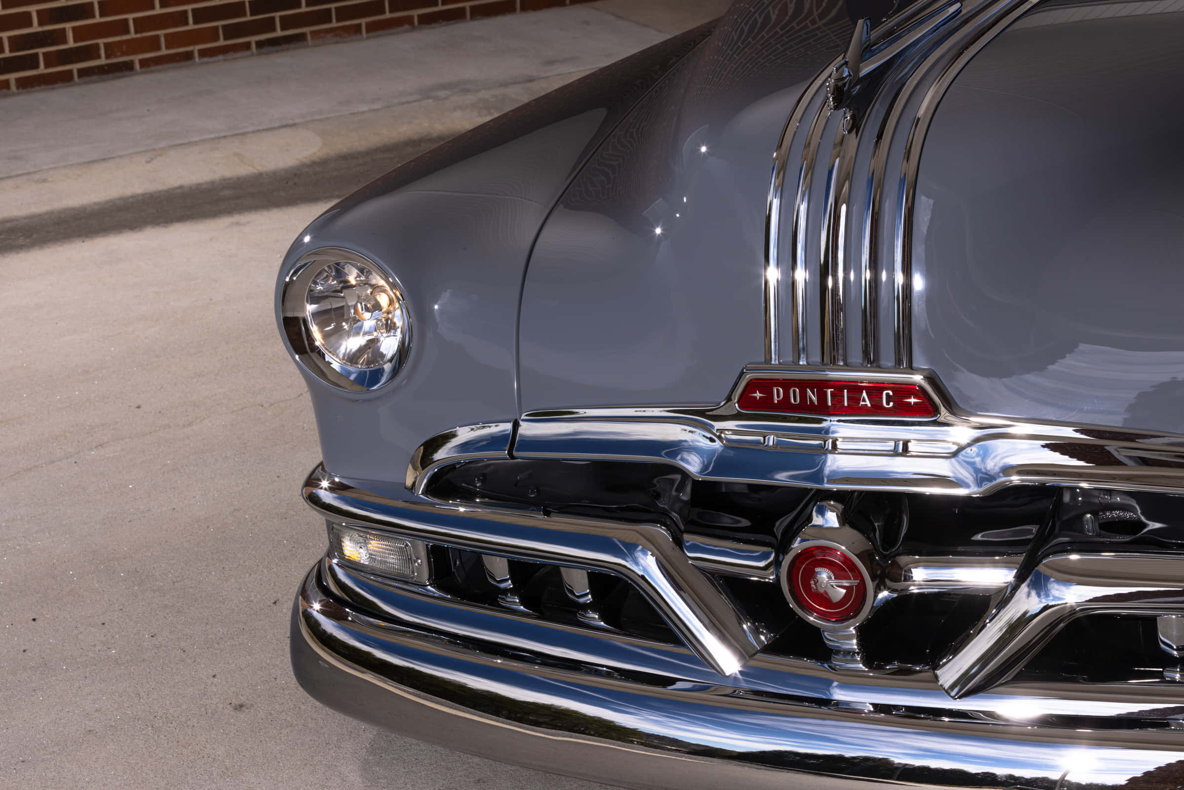Pontiac Chieftain, gray, chrome grille, Full HD Desktop Wallpaper