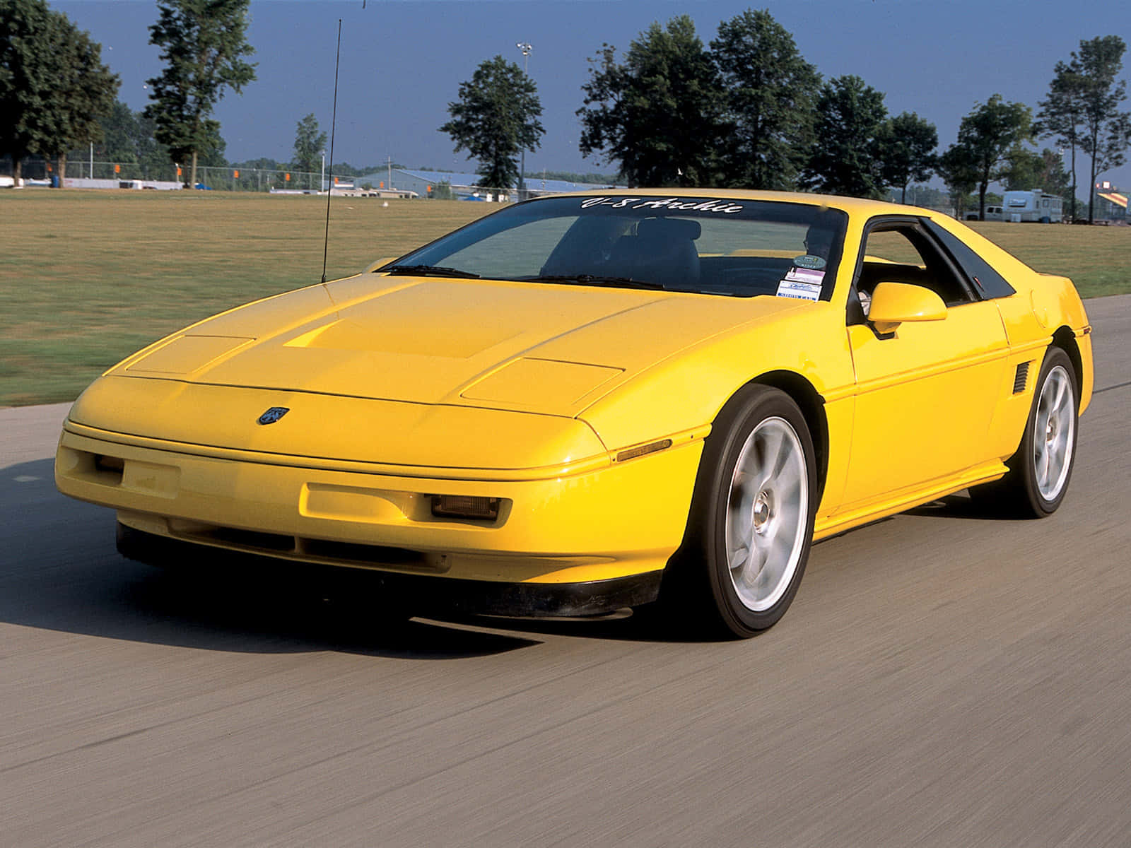 Pontiac Fiero, vintage, bright yellow, HD Desktop Wallpaper