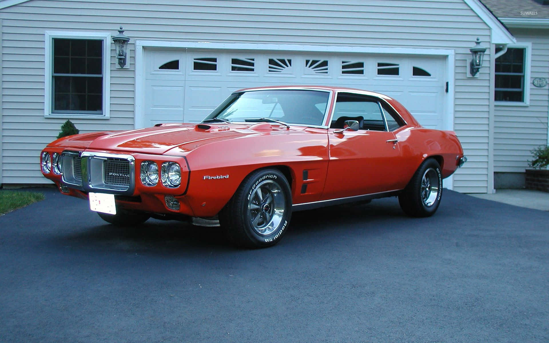 Pontiac Firebird, 1960s, vibrant red, Full HD Desktop Wallpaper