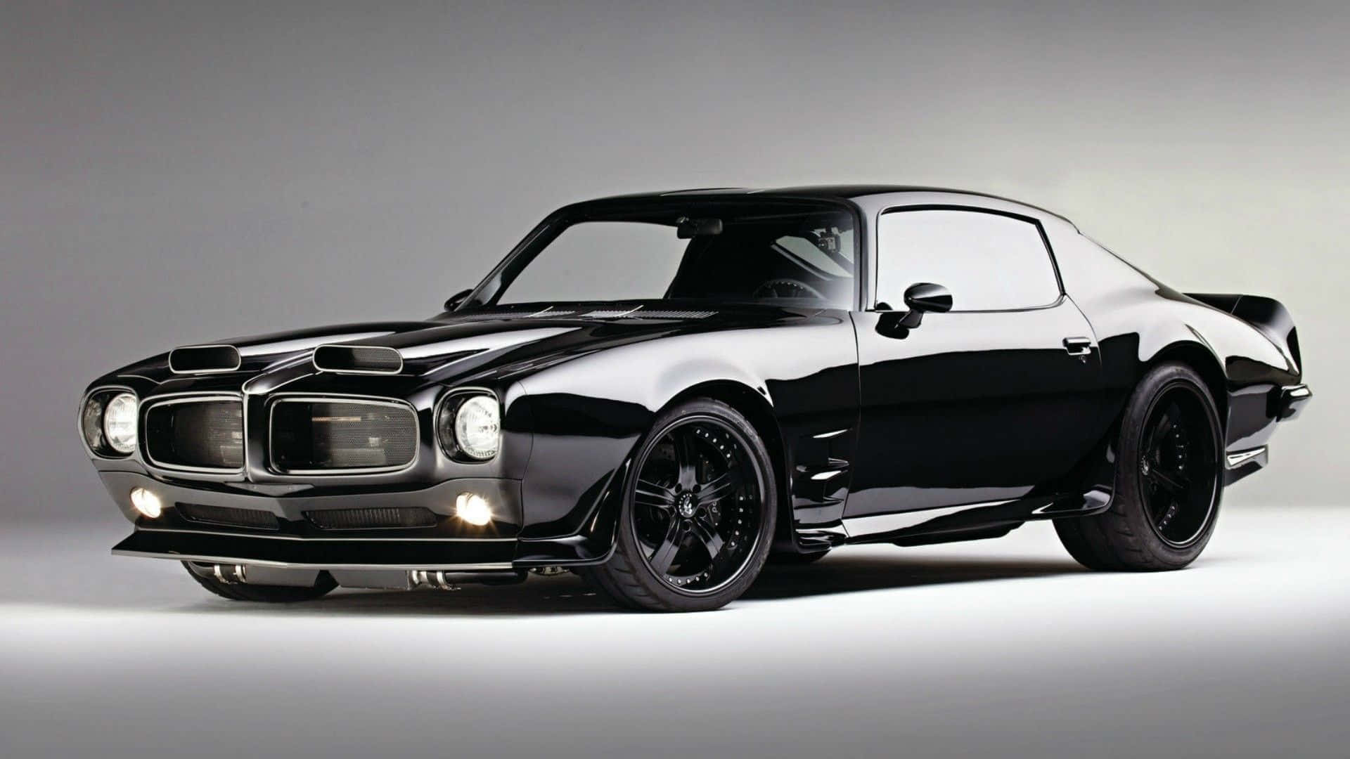 Pontiac Firebird, black, custom wheels, Full HD Desktop Wallpaper