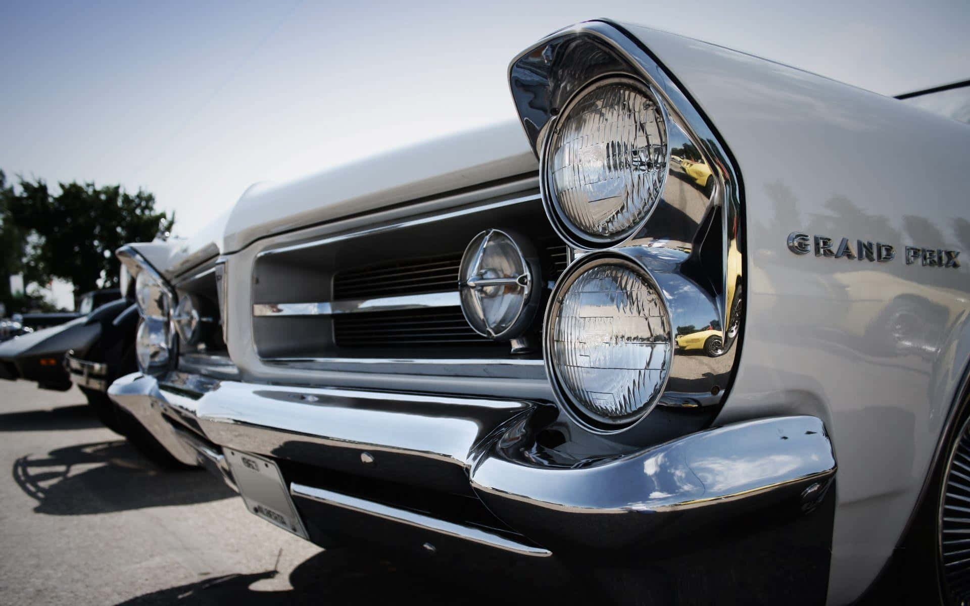 Pontiac Grand Prix, white, chrome grille, Full HD Desktop Wallpaper