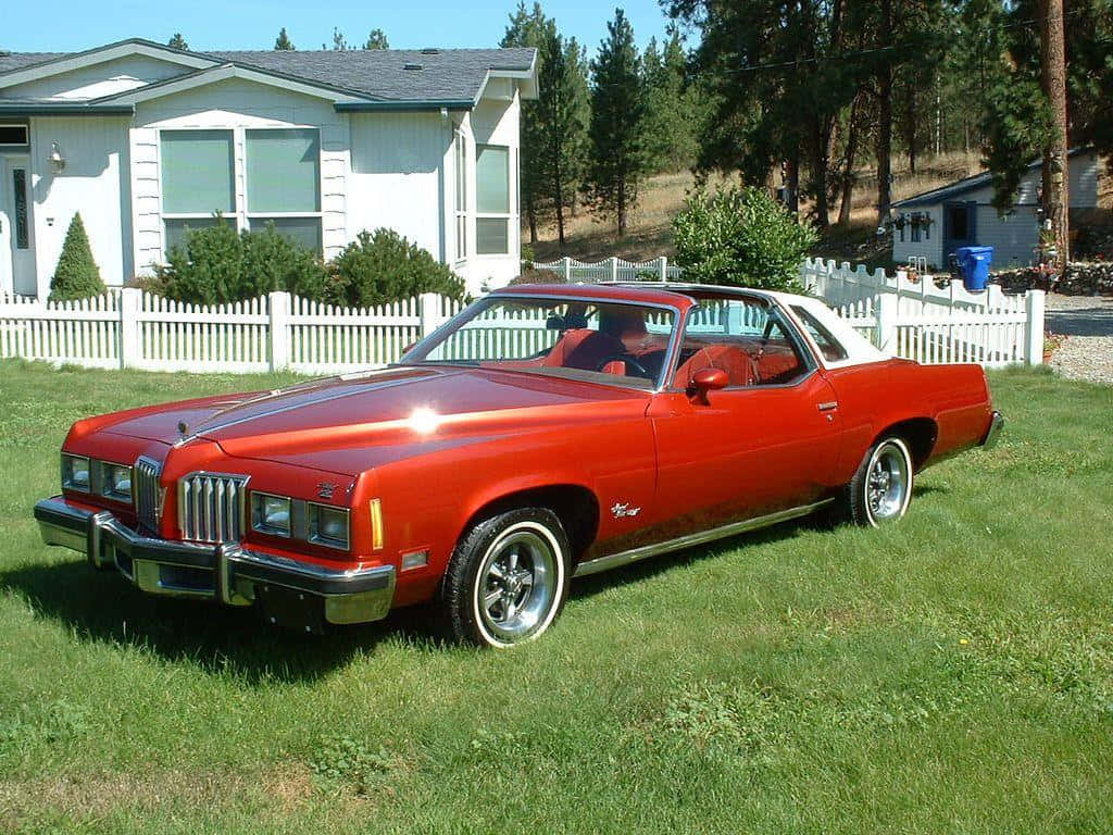 Pontiac Grand Prix, red, classic convertible, SD Desktop Wallpaper