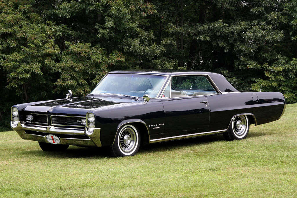 Pontiac Grand Prix, glossy black, classic convertible, SD Desktop Wallpaper