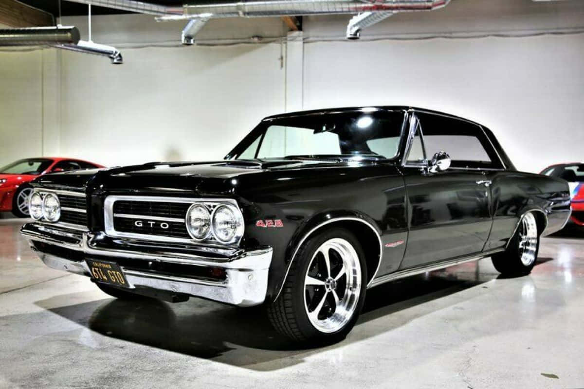 Pontiac GTO, 1960s, glossy black, SD Desktop Wallpaper
