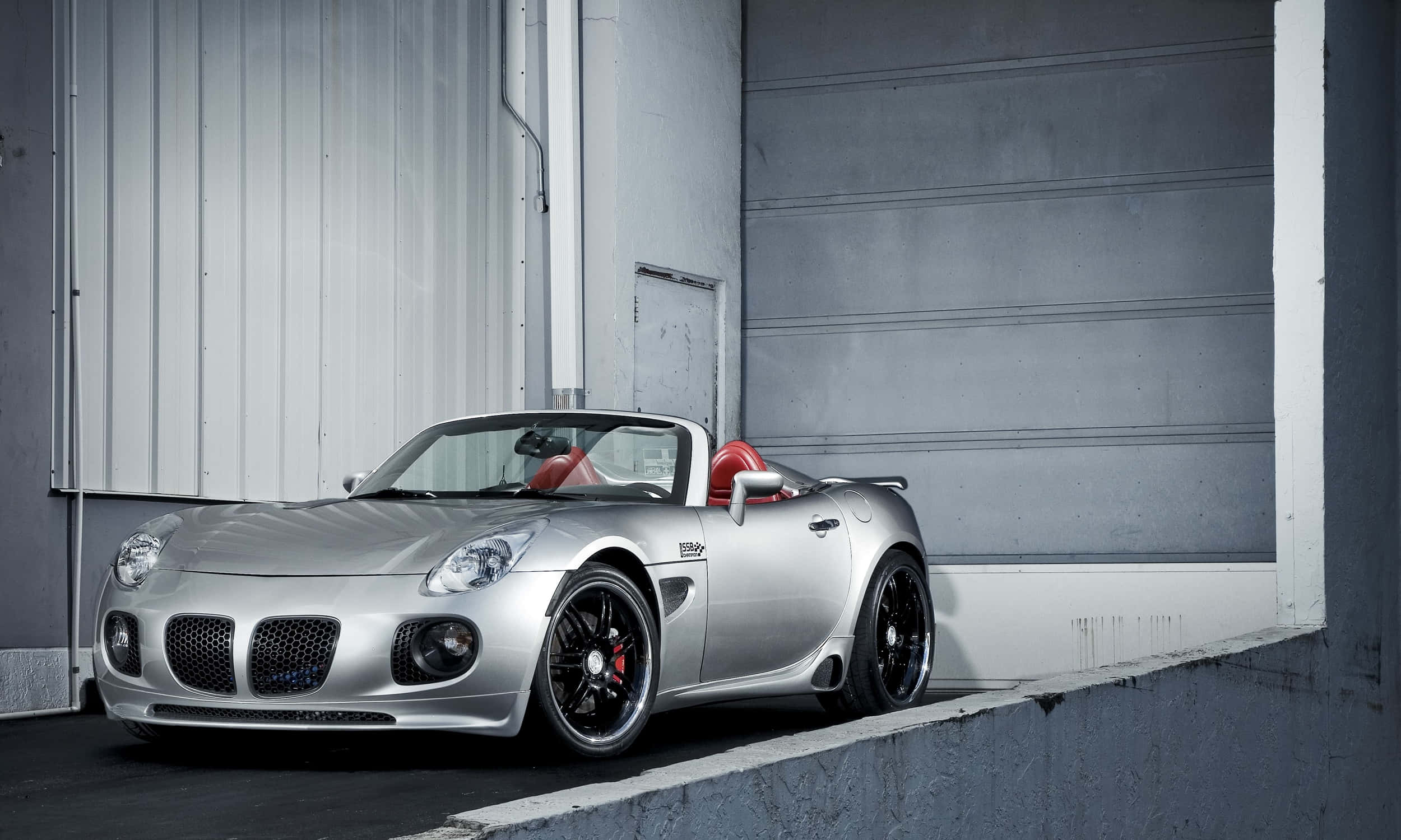 Pontiac Solstice, silver, red interior, Full HD Desktop Wallpaper