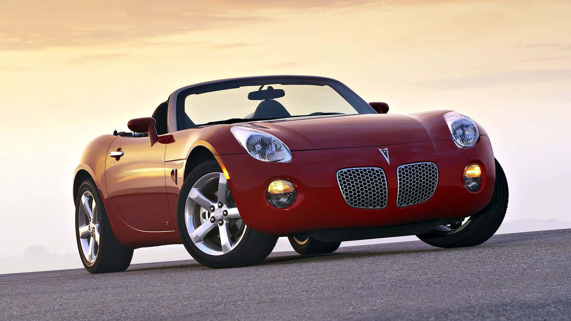 Pontiac Solstice, glossy red, convertible, Full HD Desktop Wallpaper