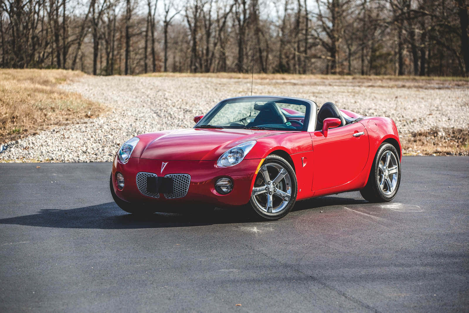 Pontiac Solstice, vibrant red, convertible, HD Desktop Wallpaper