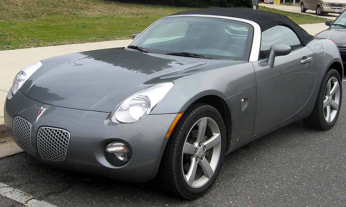 Pontiac Solstice, gray, black soft top, SD Desktop Wallpaper