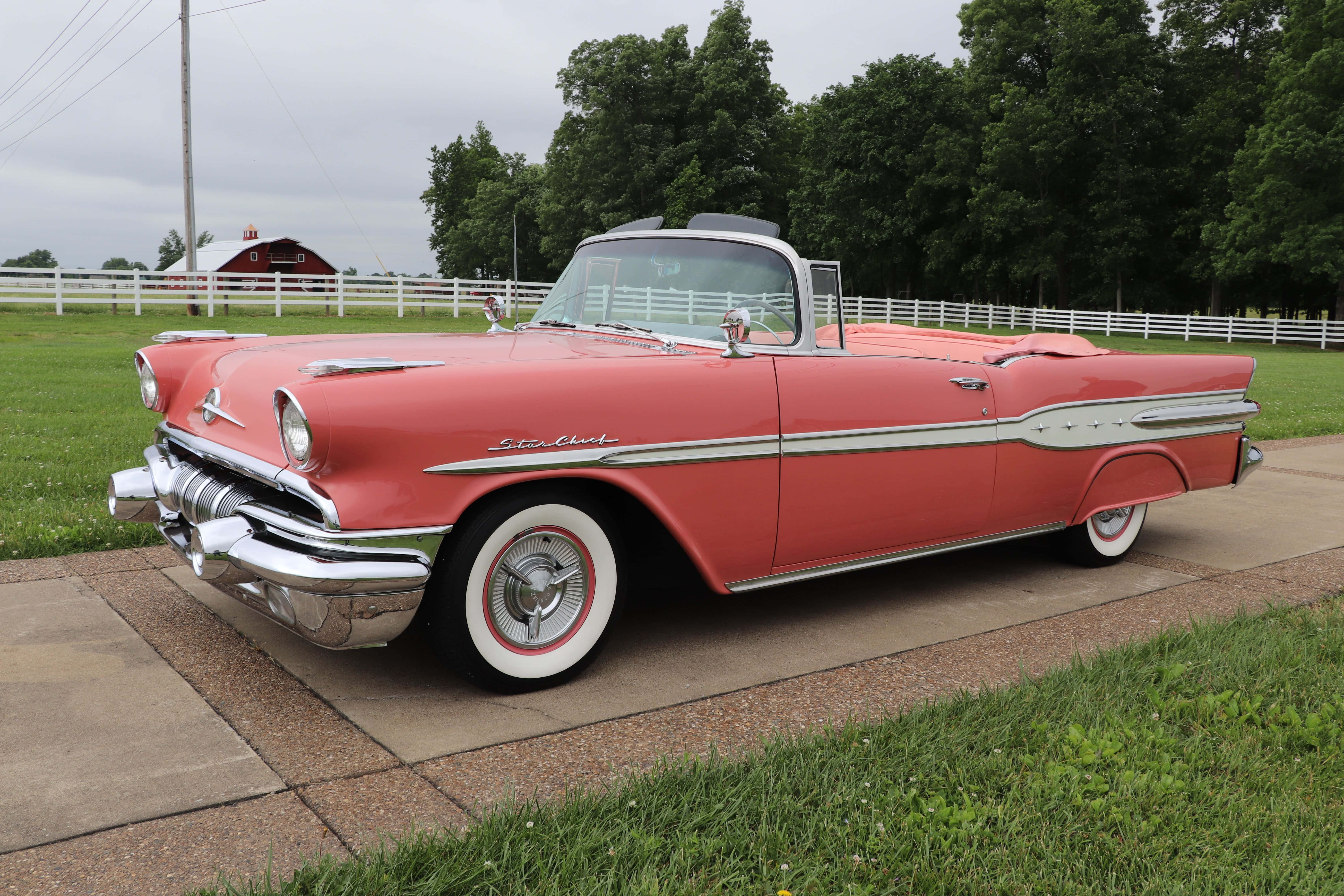 Pontiac Star Chief, coral pink, chrome accents, 5K Desktop Wallpaper