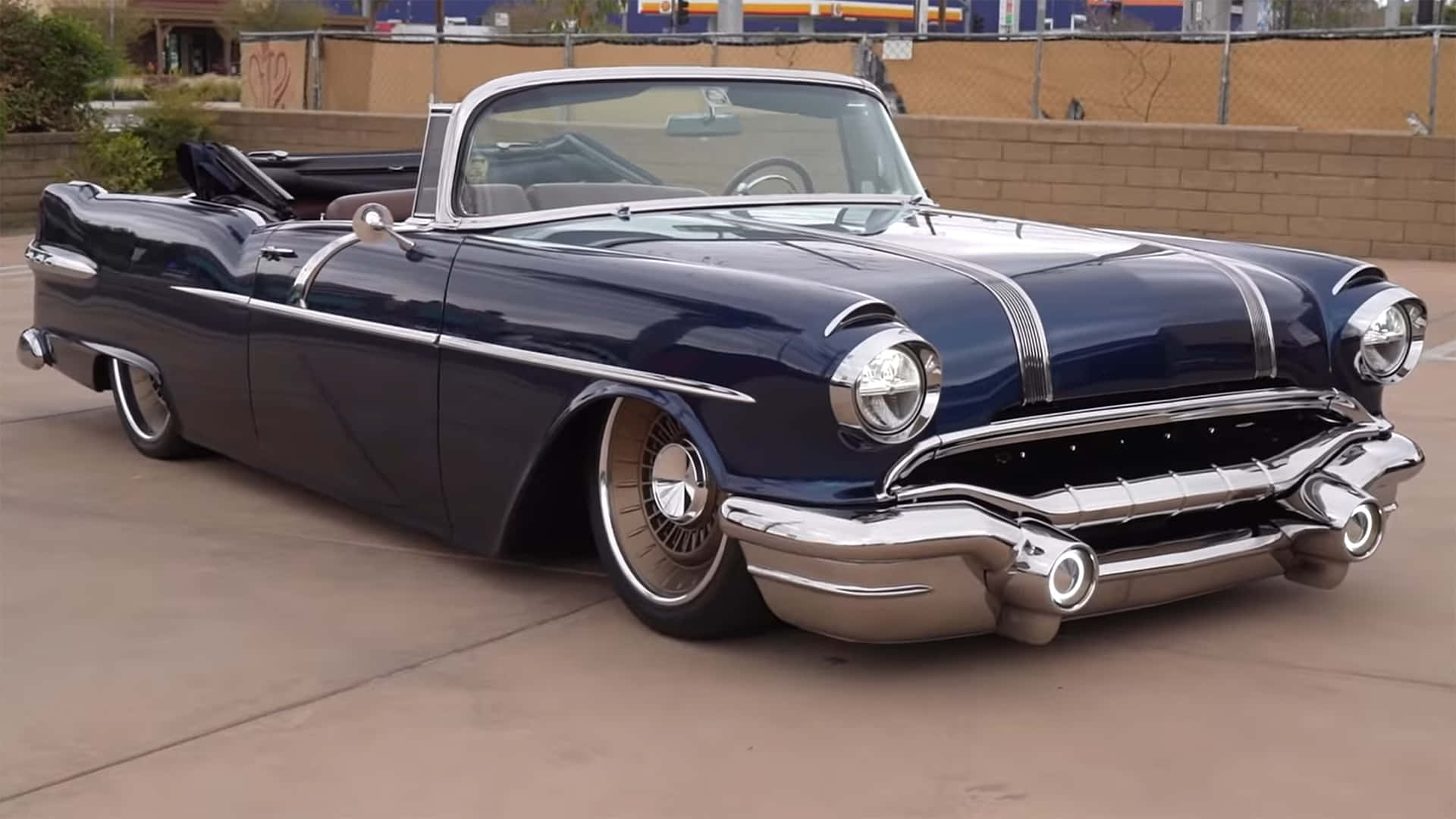 Pontiac Star Chief, navy blue, chrome accents, Full HD Desktop Wallpaper