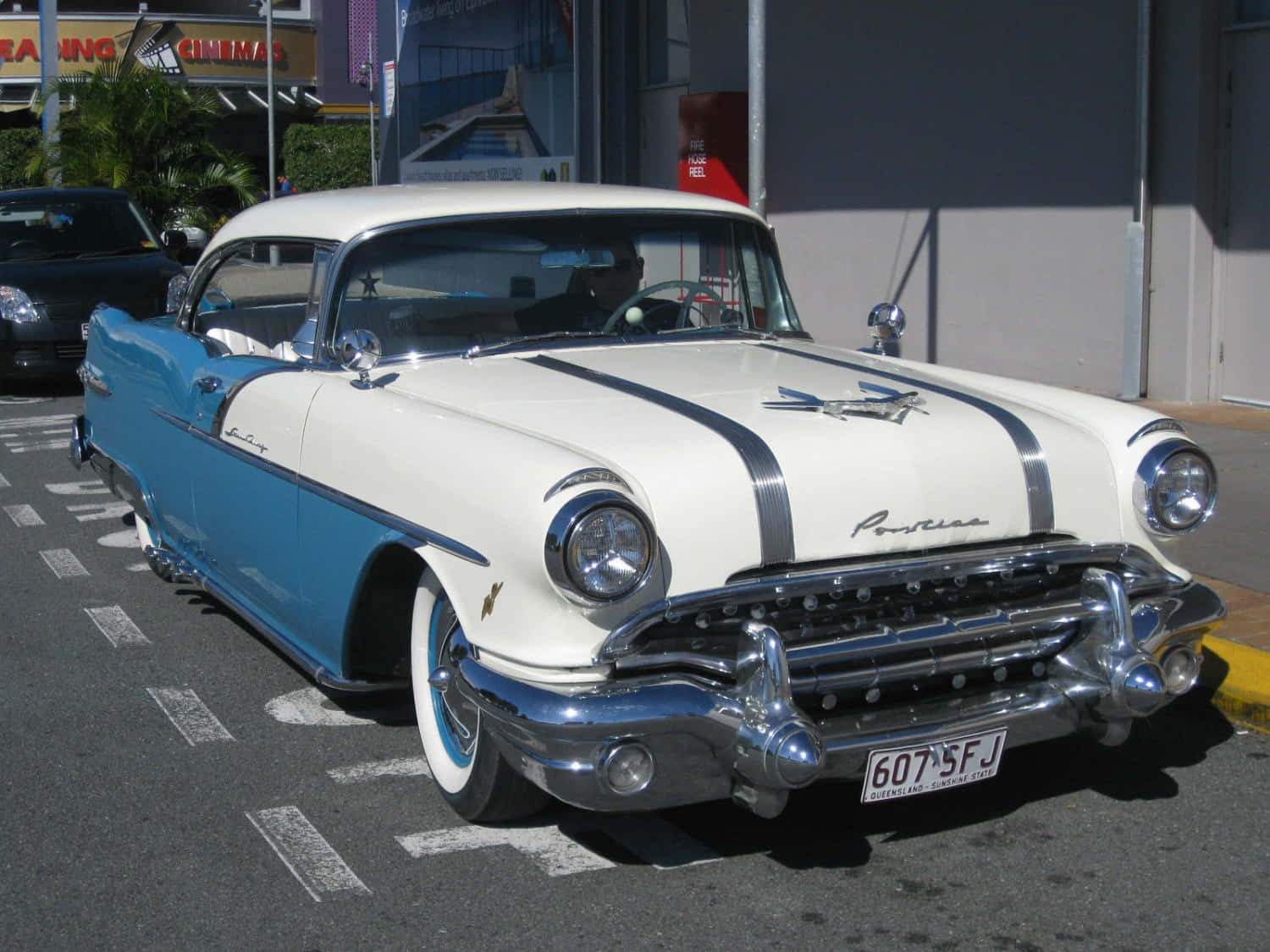 Pontiac Star Chief, 1950s, white and blue, HD Desktop Wallpaper