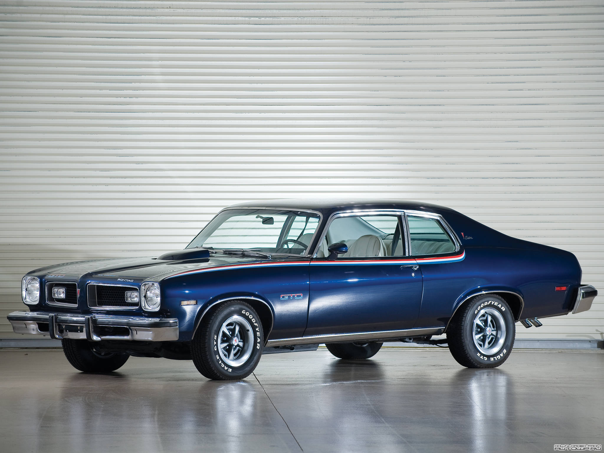 Pontiac Ventura, blue, red white and blue stripes, Full HD Desktop Wallpaper