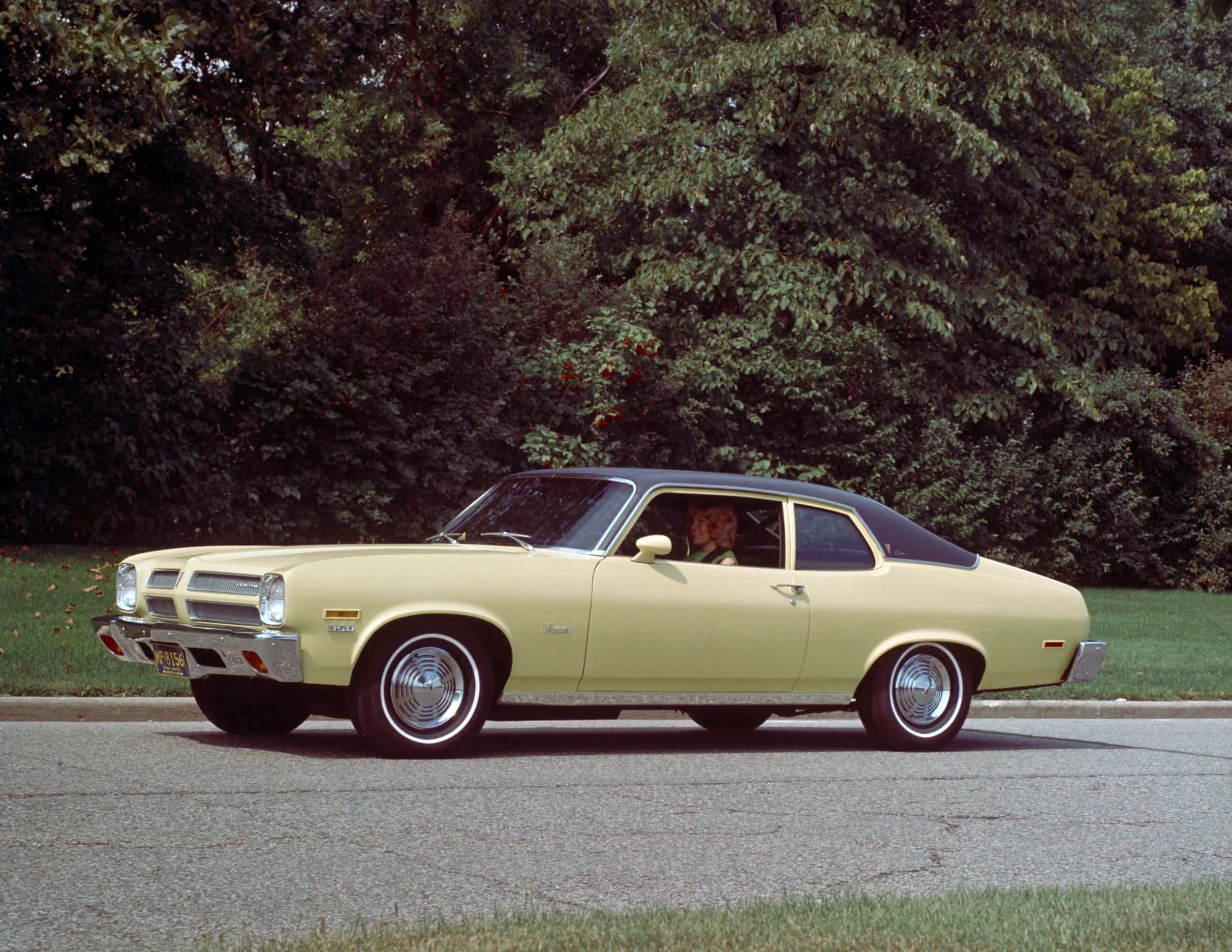 Pontiac Ventura, pale yellow, black roof, Full HD Desktop Wallpaper