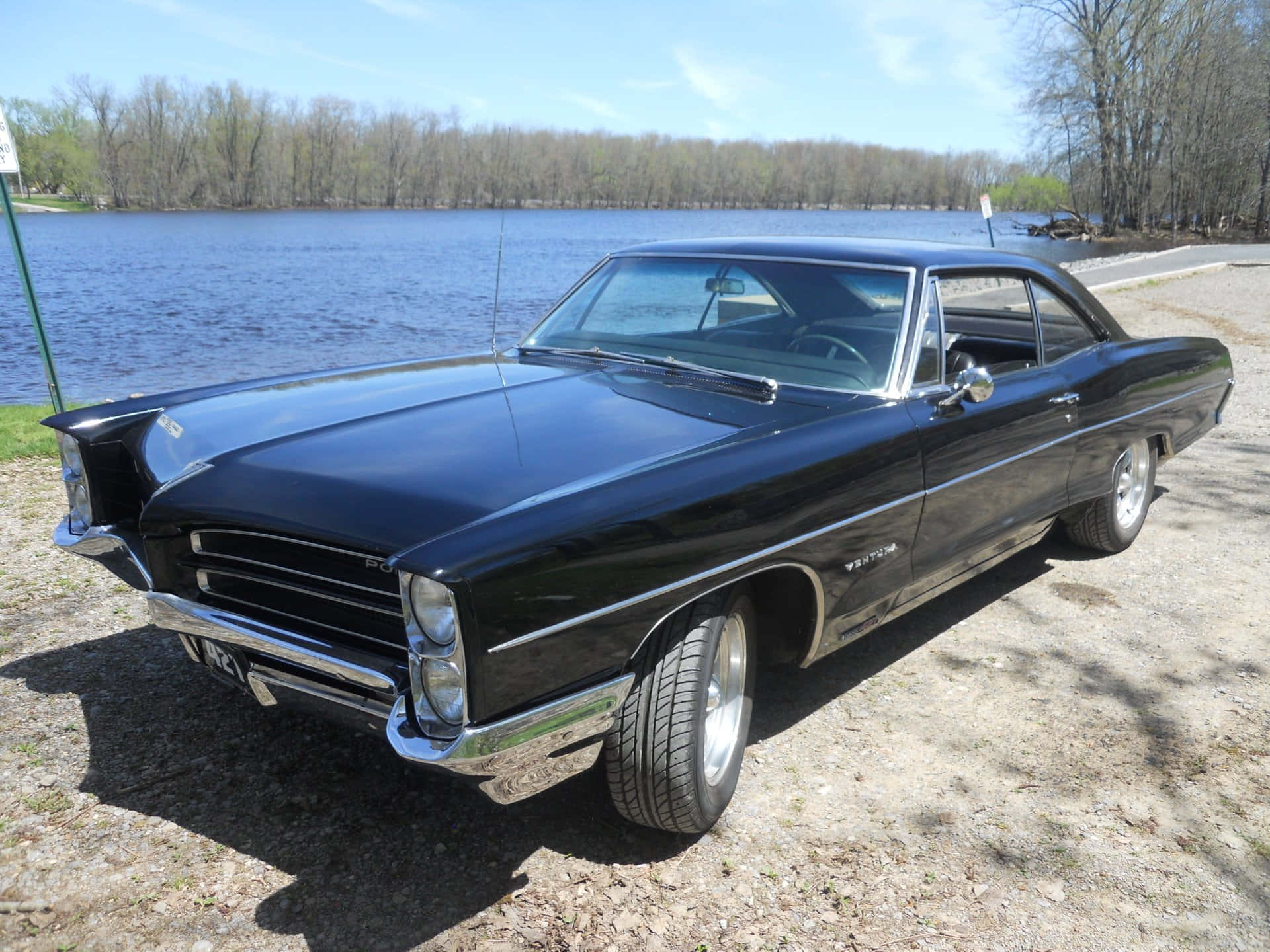 Pontiac Ventura, glossy black, classic car, Full HD Desktop Wallpaper