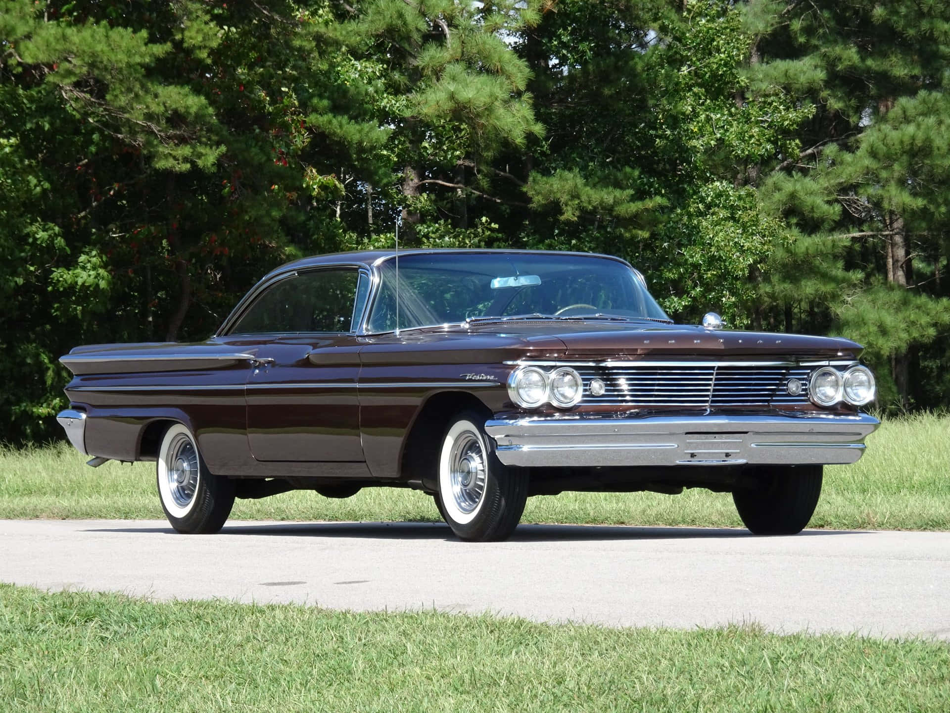 Pontiac Ventura, 1950s classic car, glossy brown, Full HD Desktop Wallpaper