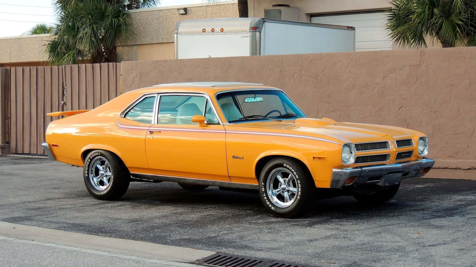 Pontiac Ventura, vibrant orange, white roof, HD Desktop Wallpaper