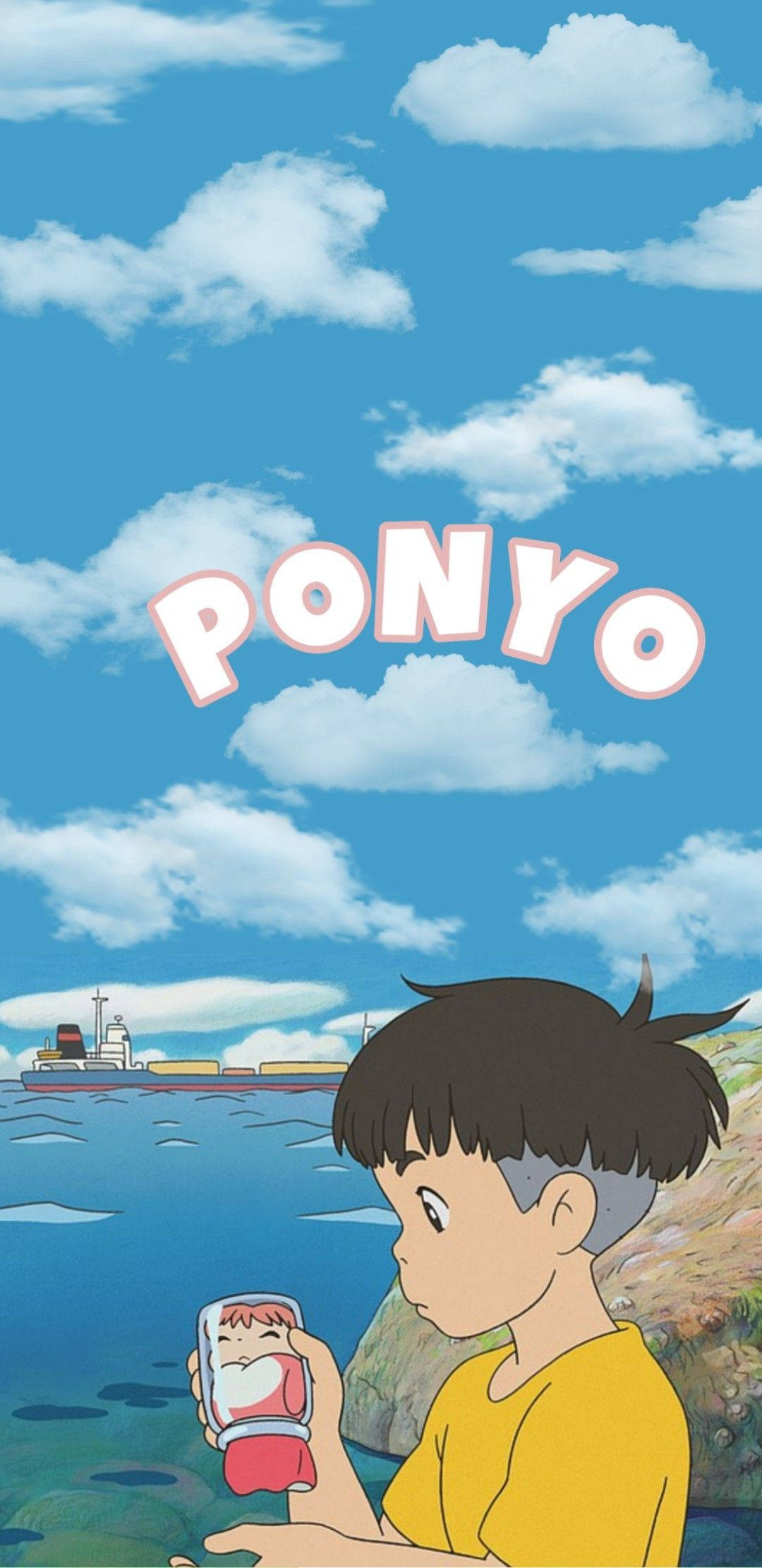 Ponyo, jar, yellow shirt, Full HD Phone Wallpaper