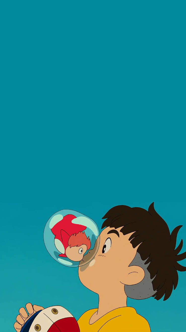 Ponyo, red-haired girl, diving suit, HD Phone Wallpaper