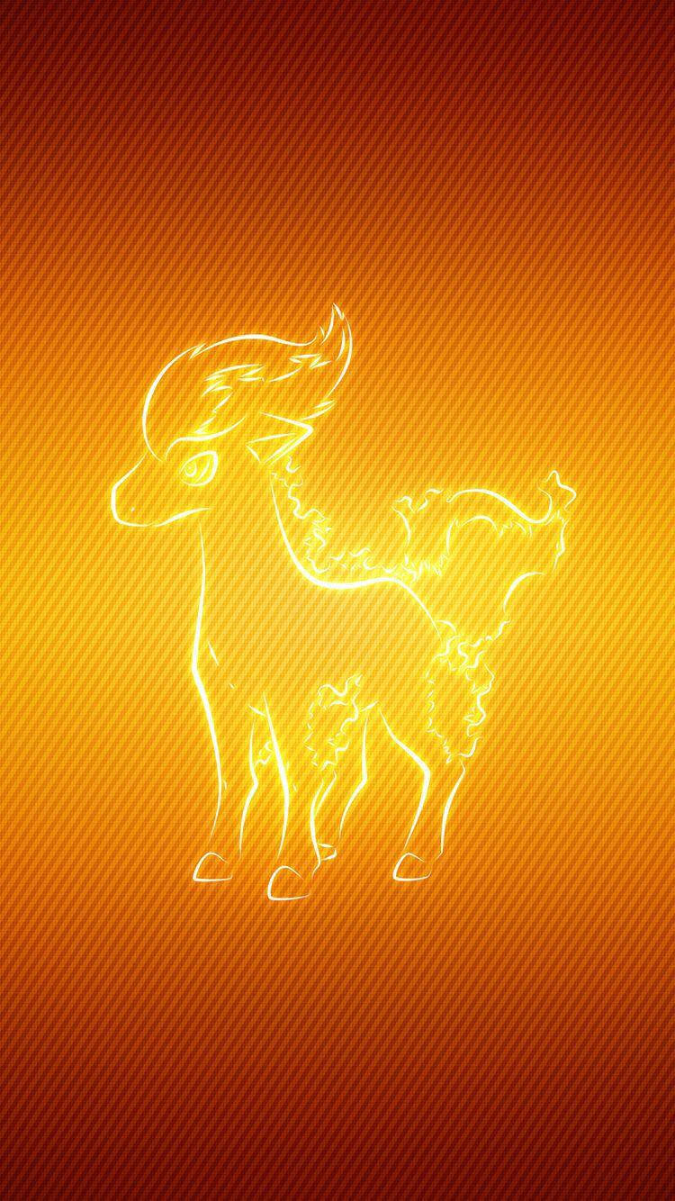 Ponyta, bright yellow, neon outline, HD Phone Wallpaper