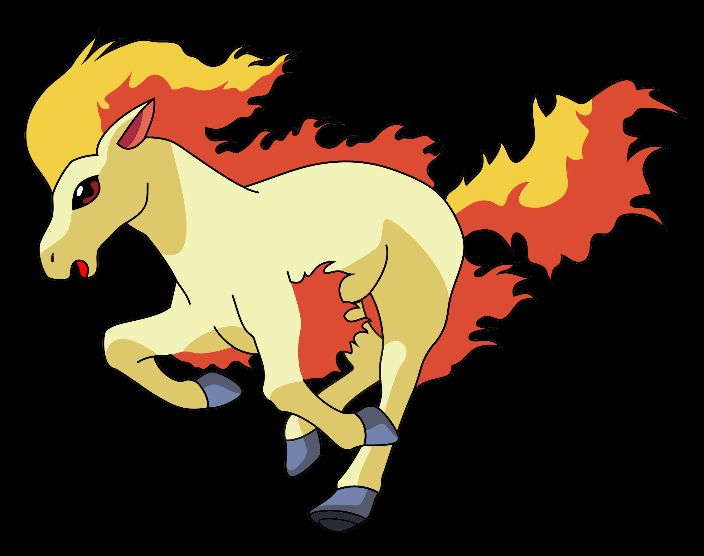 Ponyta, white, flame mane, Full HD Desktop Wallpaper