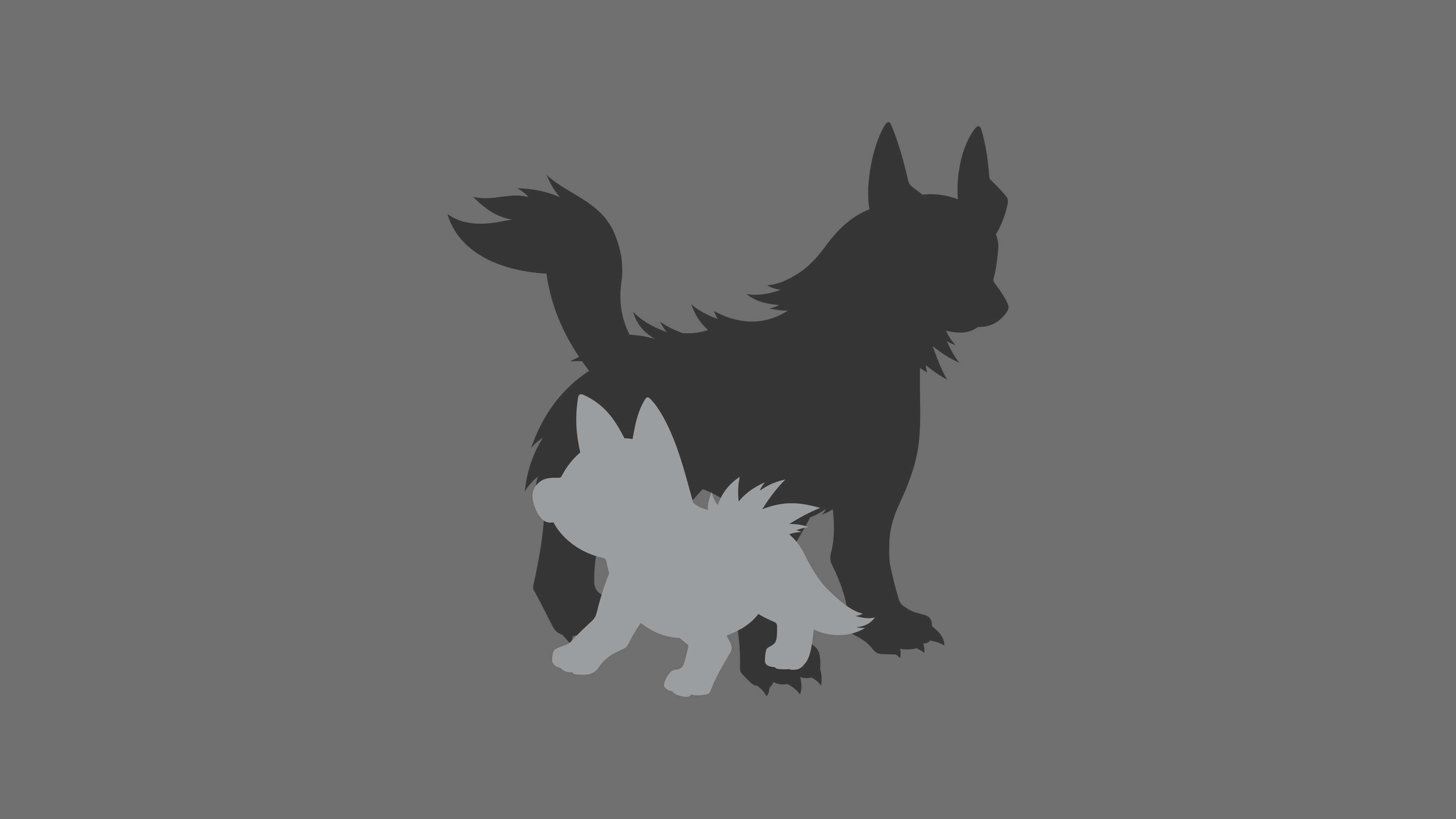 Poochyena, evolution silhouette, dark, 4K Desktop Wallpaper