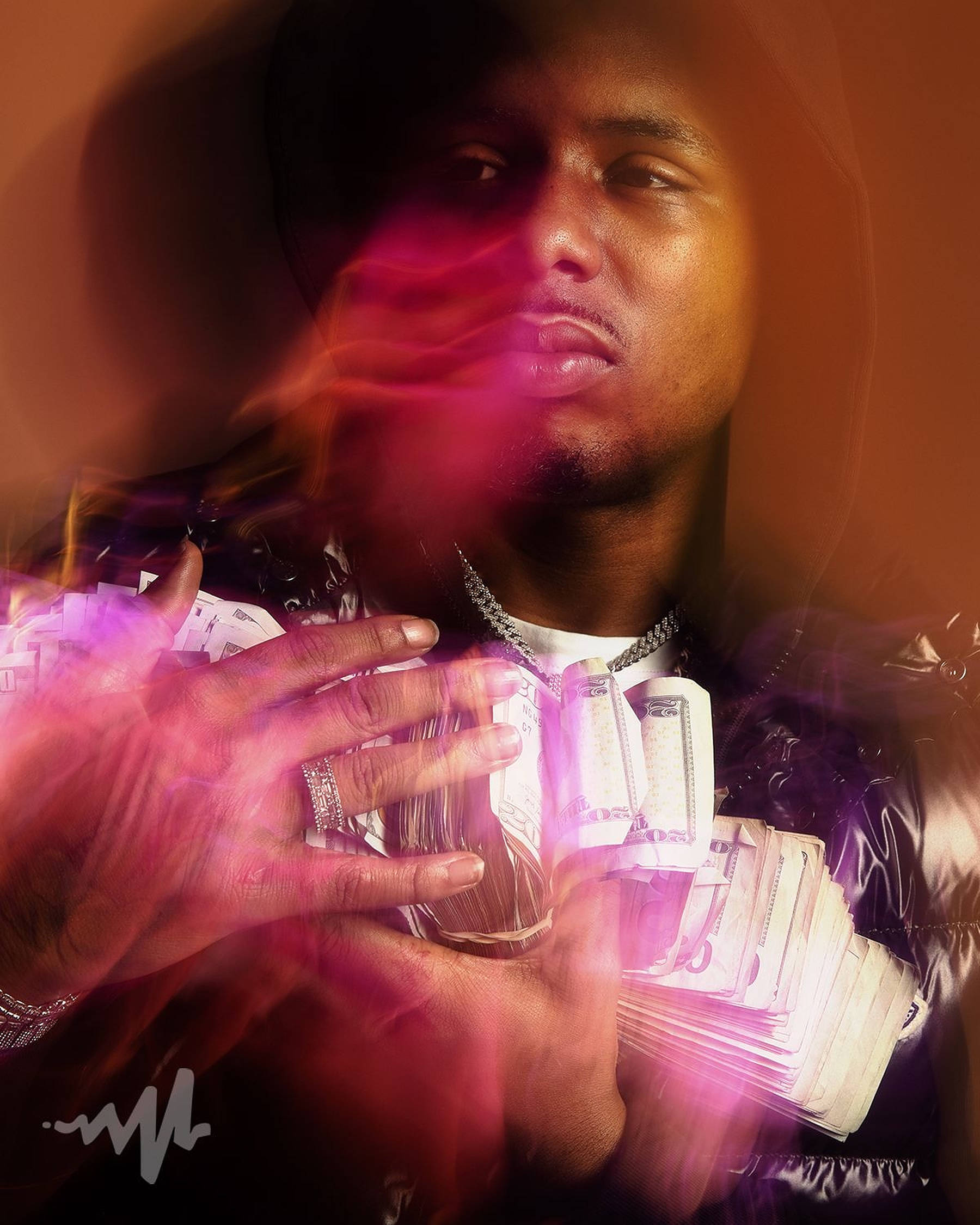 Pooh Shiesty, hoodie, stacks of cash, Full HD Phone Wallpaper