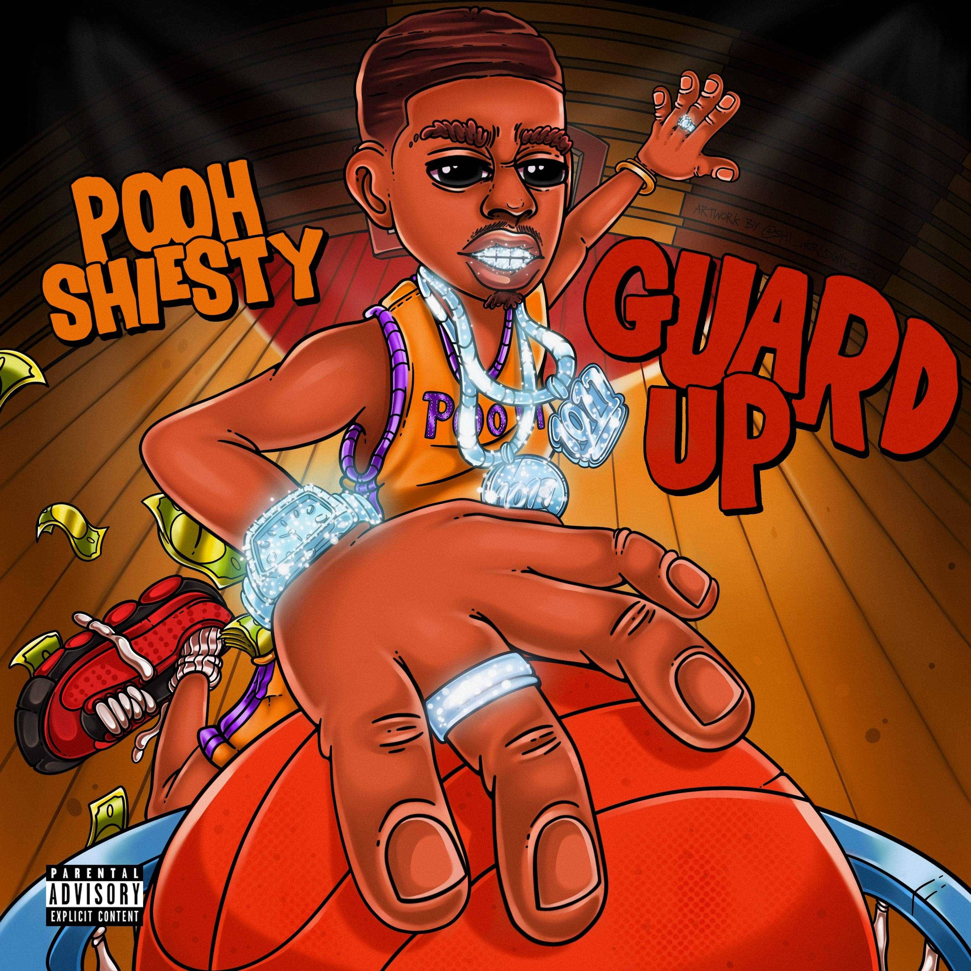 Pooh Shiesty, orange jersey, diamond jewelry, 2K Desktop Wallpaper
