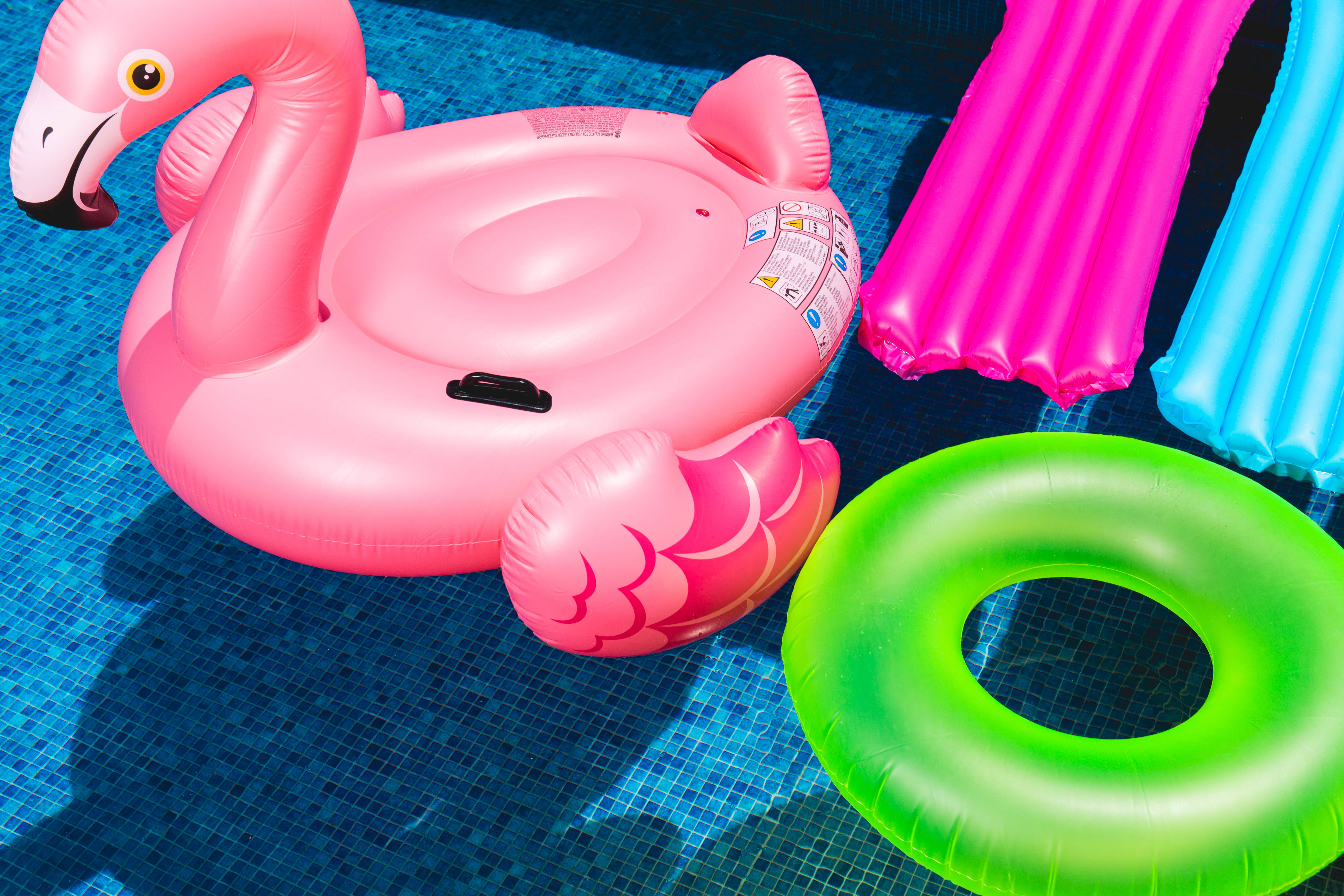 pool floater, summer party, inflatable flamingo, 5K Desktop Wallpaper