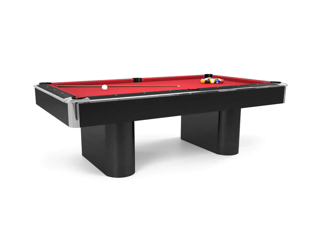 black pool table, red felt, chrome rails, SD Desktop Wallpaper