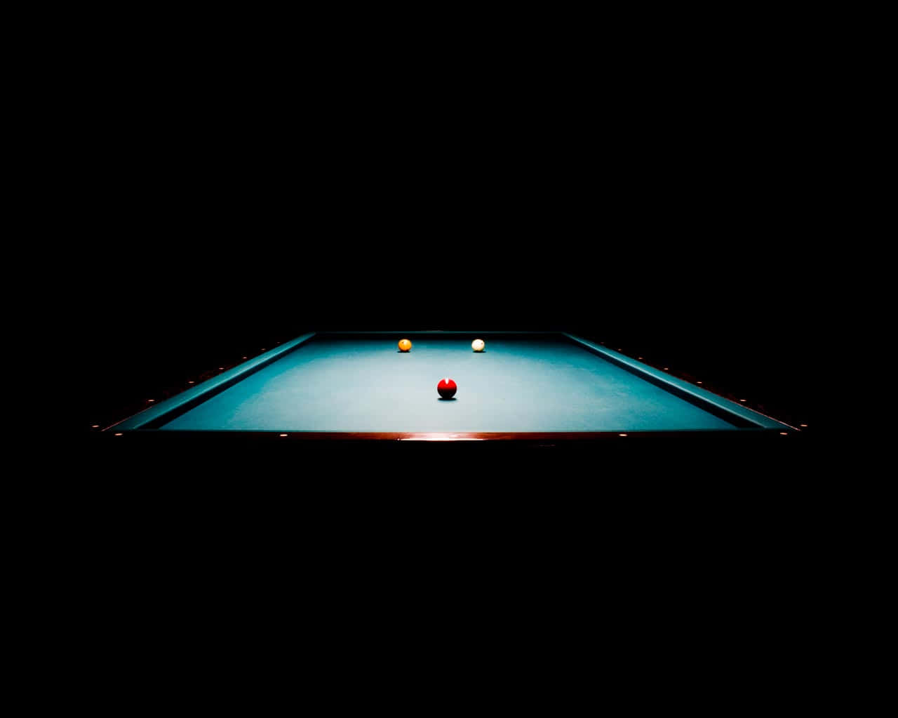 pool table, dark setting, three balls, HD Desktop Wallpaper