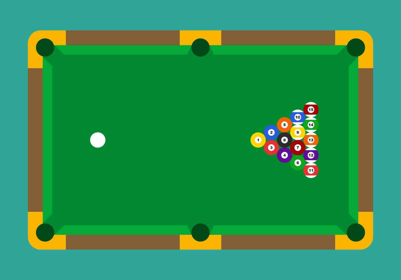 pool table, balls racked in triangle, cue ball, HD Desktop Wallpaper