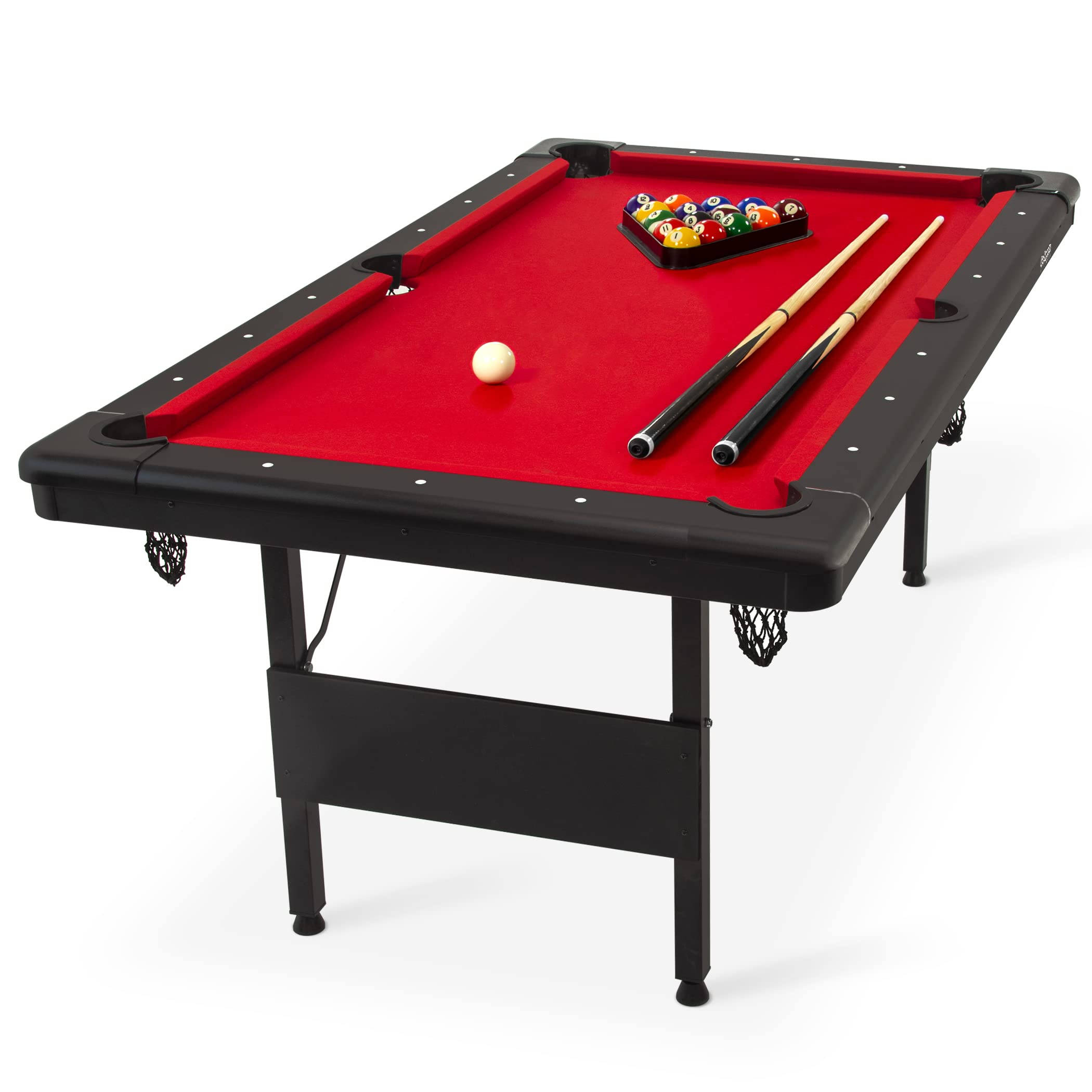 black and red pool table, sleek black pool table, vibrant red felt, Full HD Desktop Wallpaper