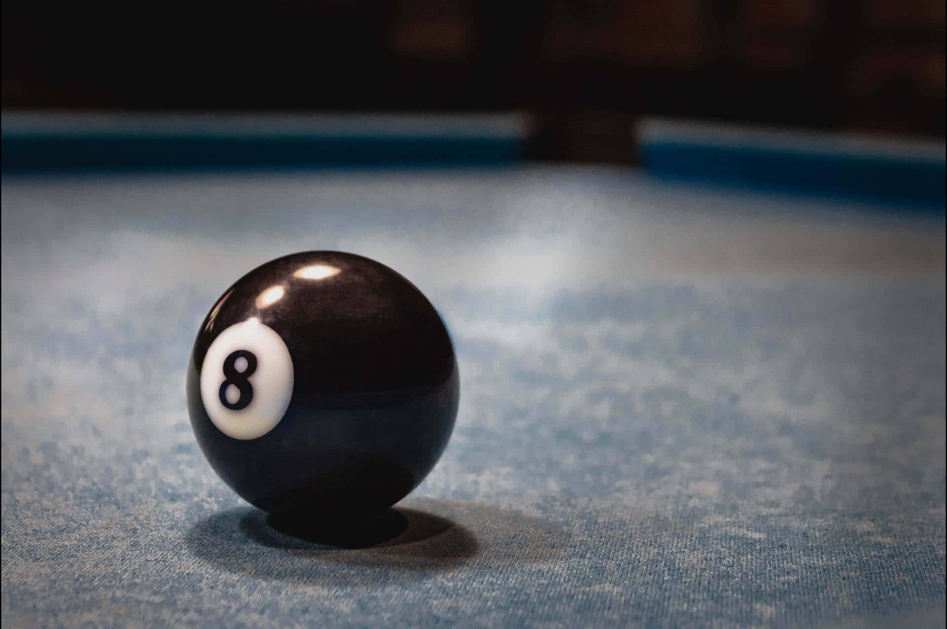 eight ball, white number eight, textured blue pool table, Full HD Desktop Wallpaper