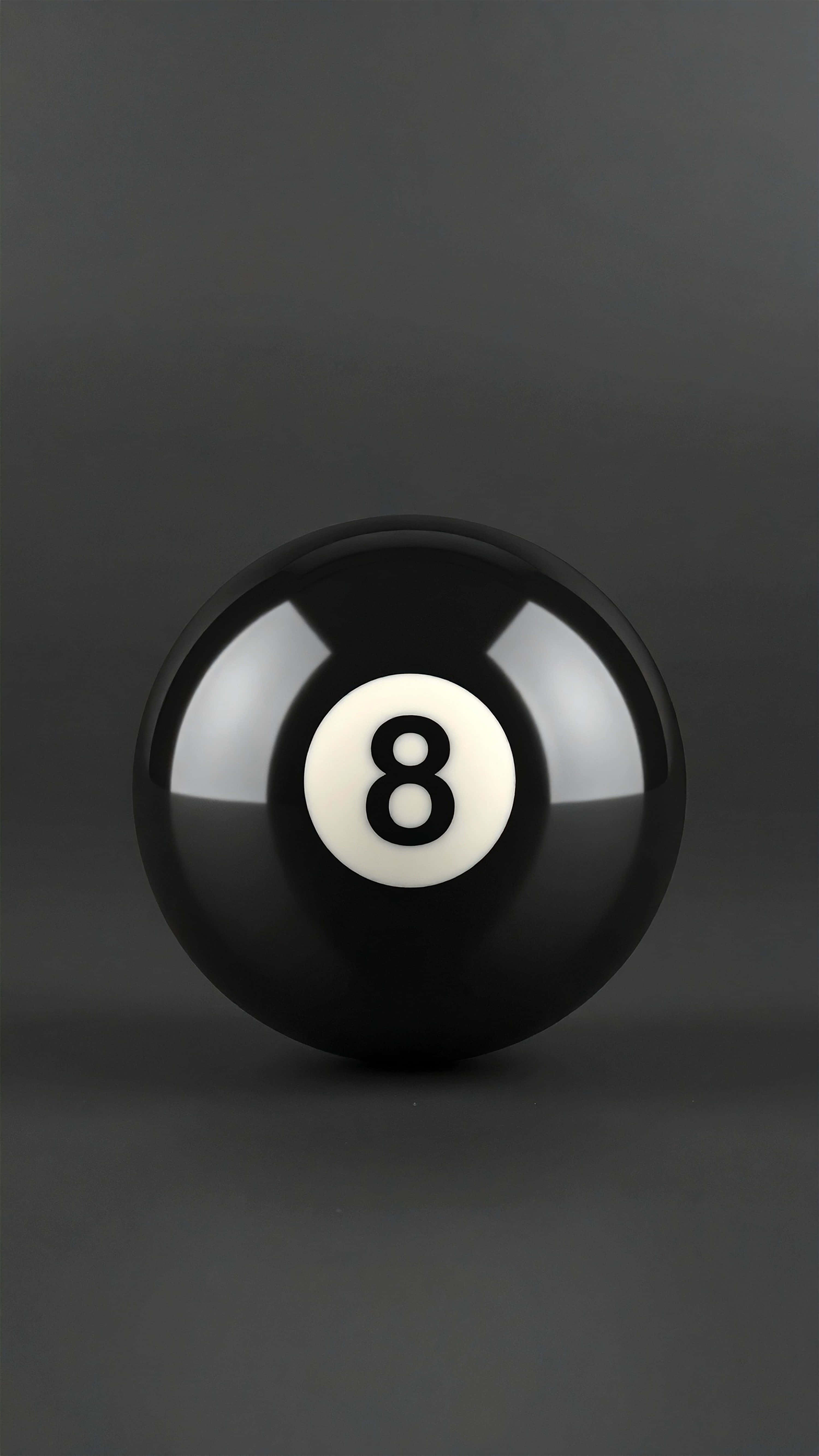 eight ball, white number eight, glossy black, 5K Phone Wallpaper