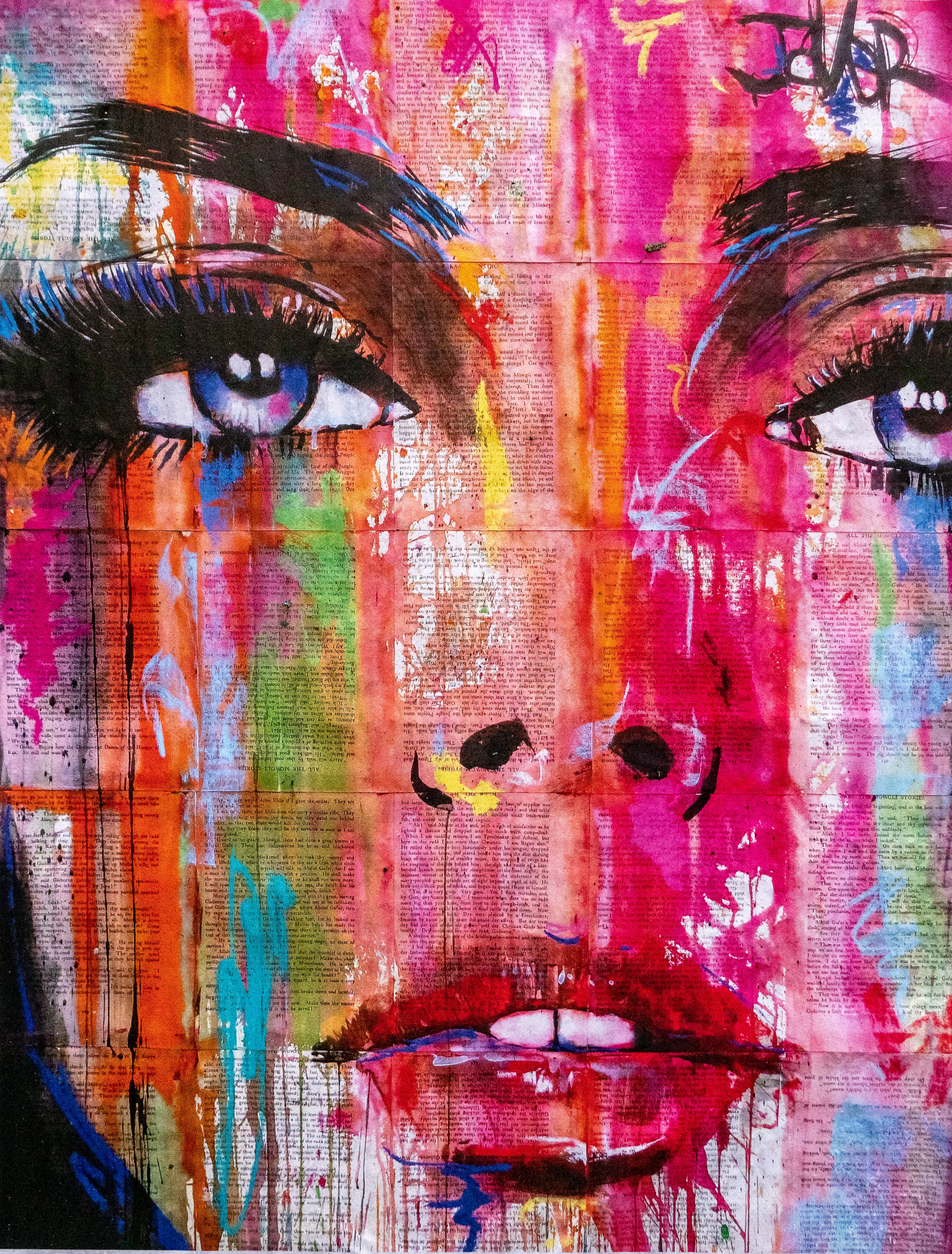 woman face, color pop art, electric pink, 4K Phone Wallpaper