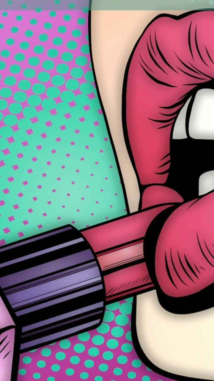 Pop Art, pink lipstick, comic-style lips, HD Phone Wallpaper