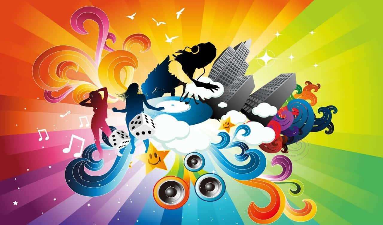 Vibrant Colors, Uplifting Sounds, colorful swirls, HD Desktop Wallpaper