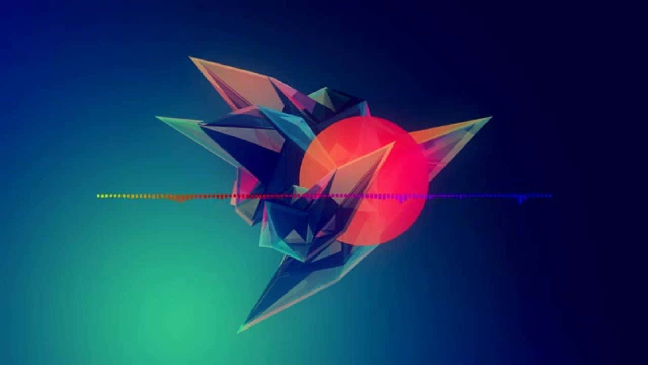 Pop Music, geometric starburst, glowing red core, HD Desktop Wallpaper